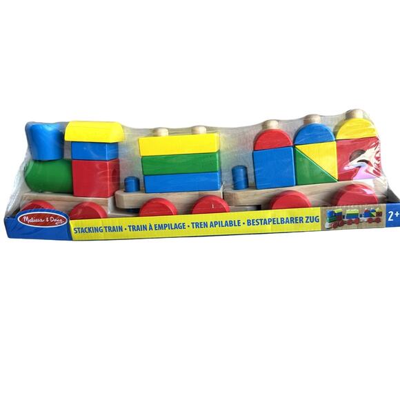 Melissa & Doug Stacking Train Classic Wooden New 18 Pieces - Picture 1 of 8